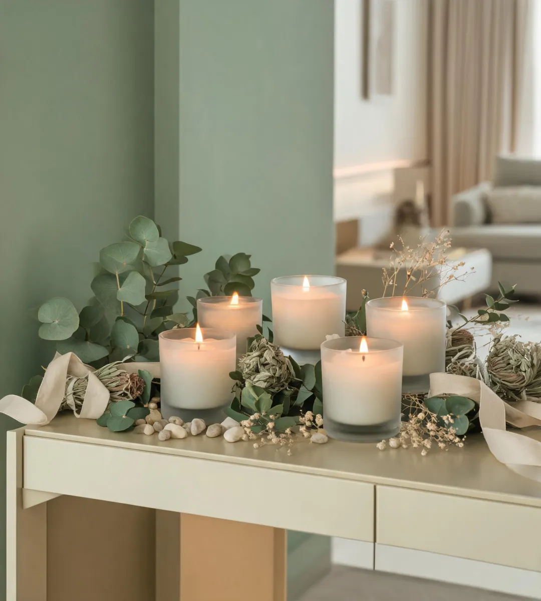 Layered Chesapeake Bay Candle fragrance table